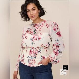 Torrid, NWT, Sz 1, Floral Print Women's Top